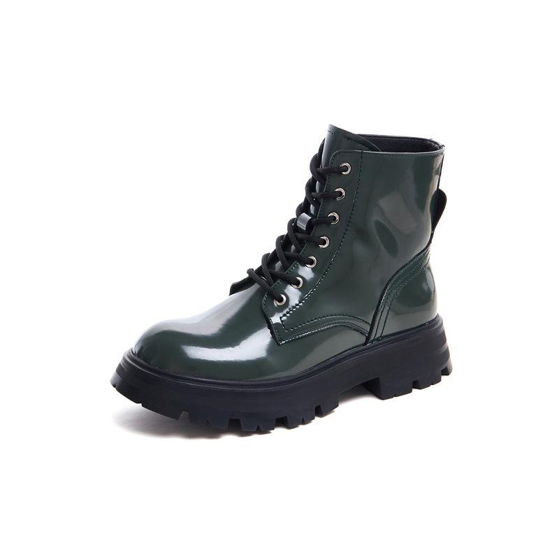 Martin Boots Female Summer and Autumn Cowhide Thick-soled Knight Short Boots British Style Retro Korean Motorcycle Boots