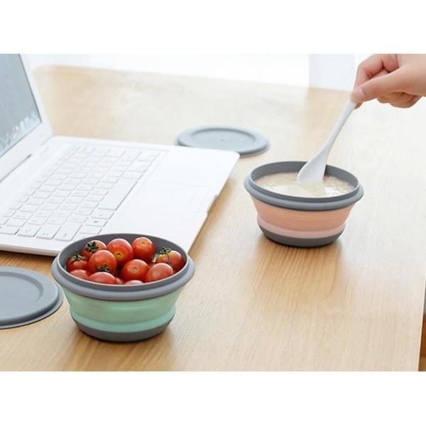 3Pcs Folding Camping Bowl Set Portable Silicone Kitchen Containers for Travel Outdoor Camping