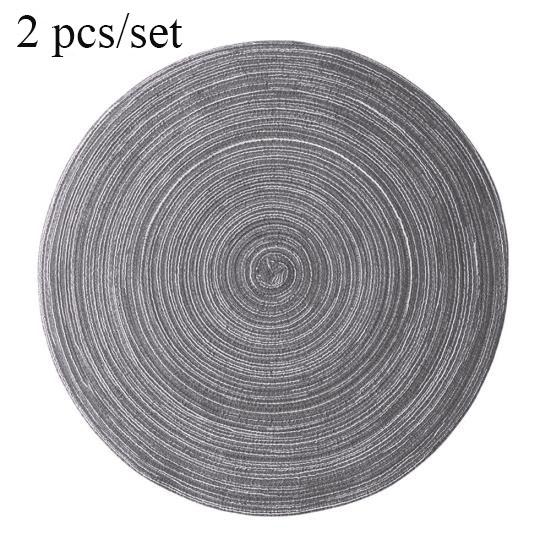 2pcs/set Non Slip Cotton Round Heat Insulation Table Mug Mat Pad Placemat Coasters Home Decor