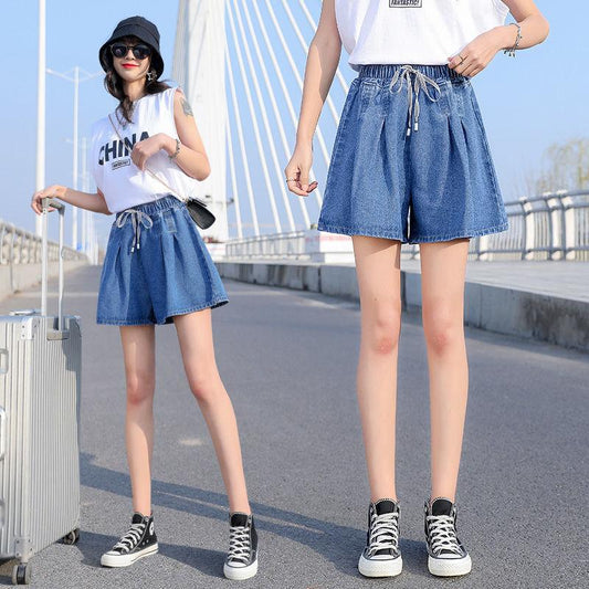 Large Size Denim Shorts Culottes Women's Loose High Waist Casual Fashion Women's Clothing 150kg