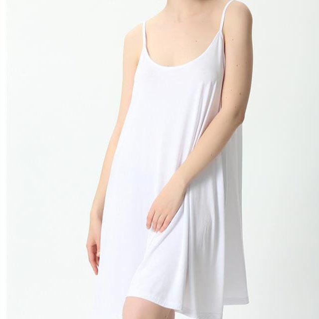 Women's Summer Simple Plus Size Medium Length Loose Sling Vest Solid Color Sleeveless Dress