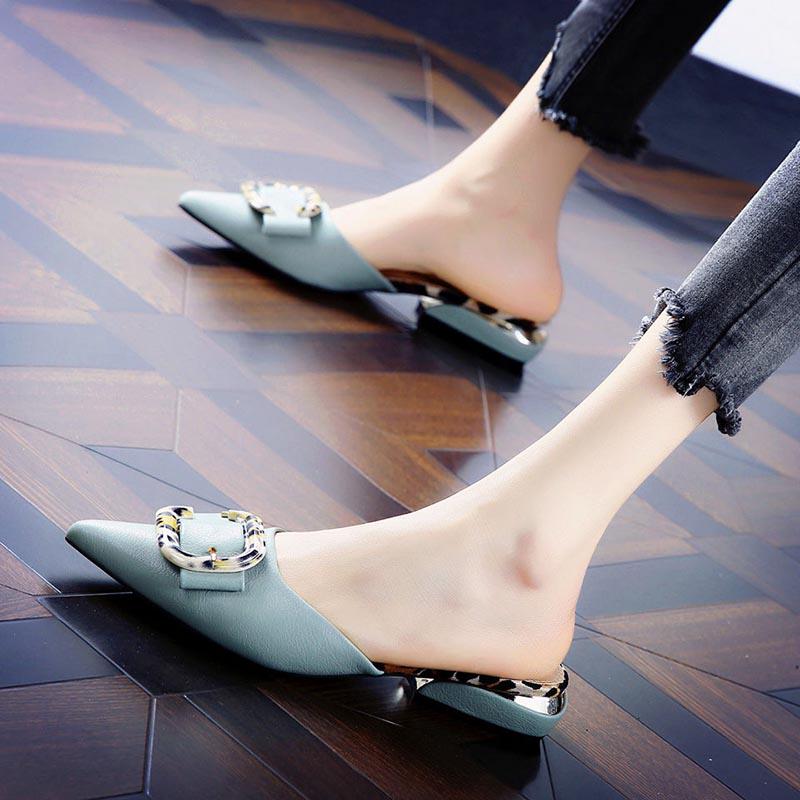 35-39 Summer Women All-match Shiny Slippers Outdoor Diamond High Heels Bohemian Beach Wear-resistant Non-slip Office Lady Pointed Sandals