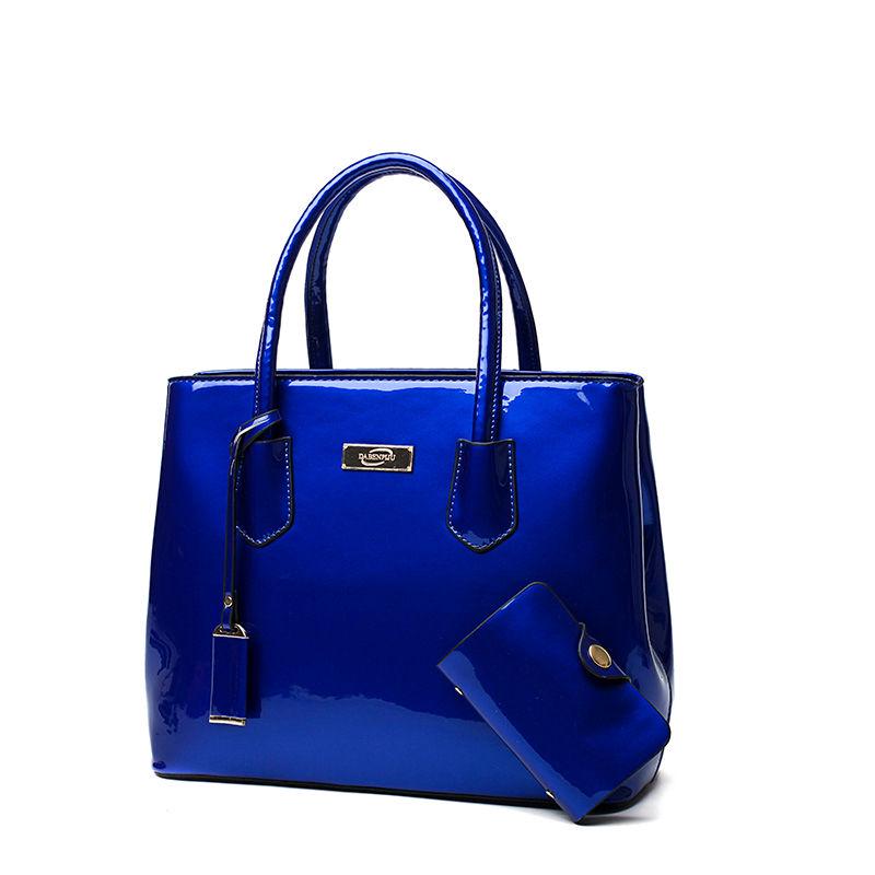Fashion Minimalist Patent Leather Handbag Female Bright Skin Wild Messenger Bag Women Shoulder Bag