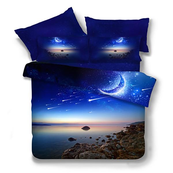 3D Creative Starry Sky Bedding Net Red Personality Realistic Four-Piece Set Double Student Bedding