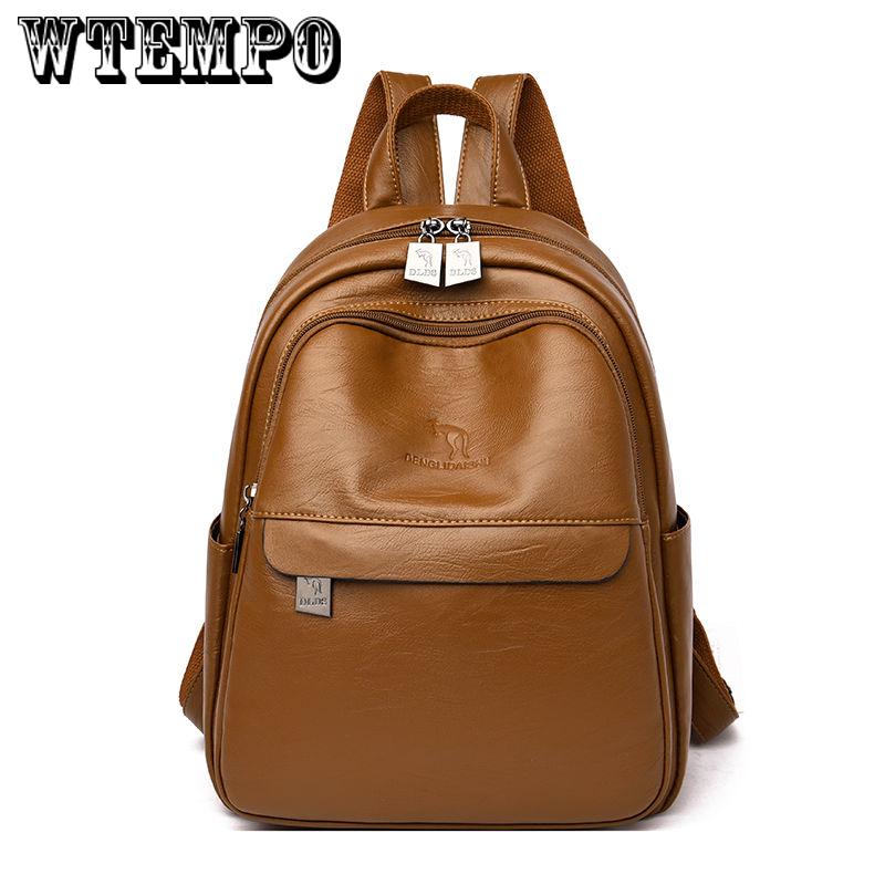 Ladies Leather Backpacks Girls Laptop Bags Everyday Casual Lightweight Travel Bags