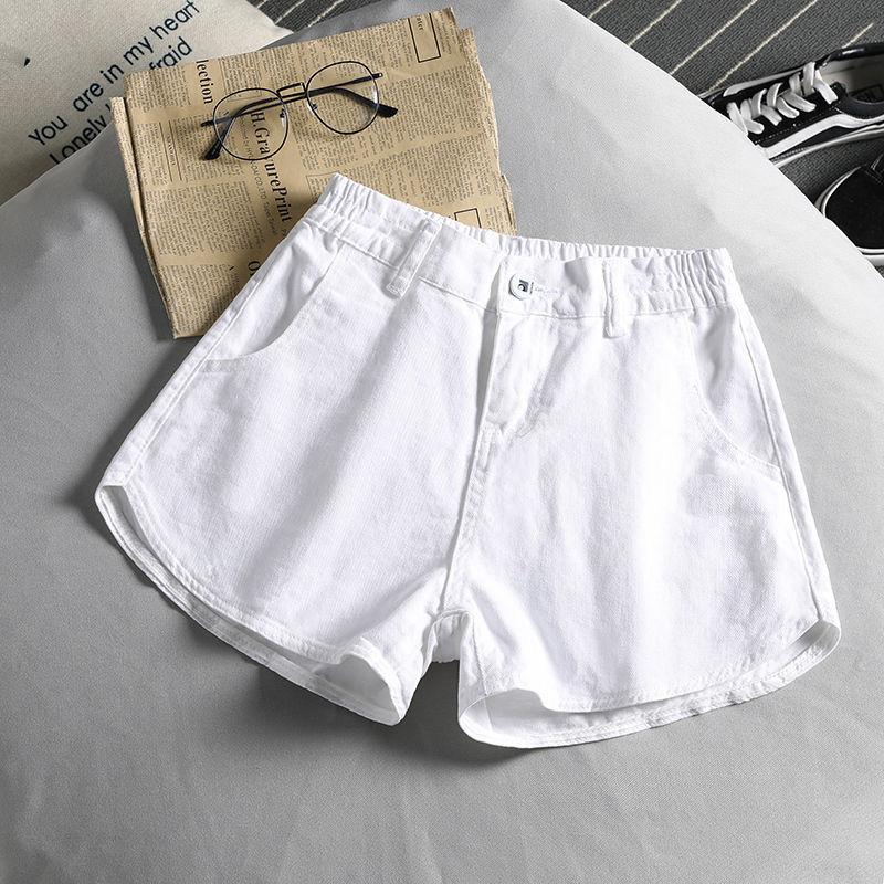 Women's Denim Shorts Summer Loose High Waist Elastic Waist Korean Style A-line Pants Casual Sports Wear Thin Shorts