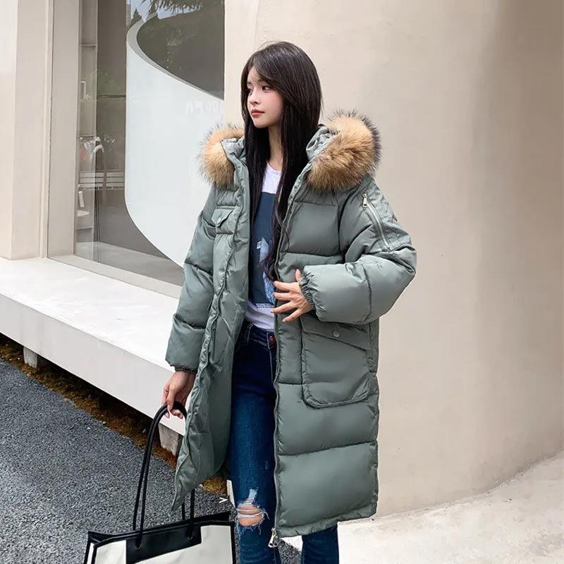 Women's Mid-length Cotton-padded Jacket Winter Korean Loose Down Padded Jacket Long Padded Jacket Thick Coat