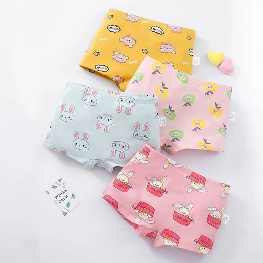 4 Pieces/Lot 2-14Y Children Underwear High Quality Cotton Girls Panties Pattern Kids Boxer Briefs Child Soft Girl Pants