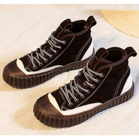 Ladies High-top Canvas Shoes Student Retro Style Sneakers All-match Casual Sports Shoes