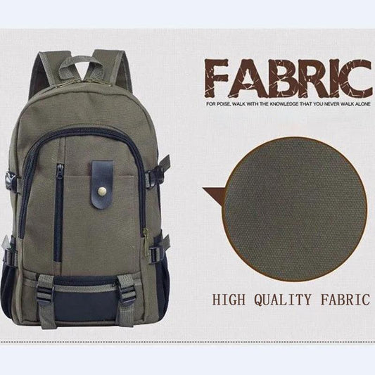 Canvas Backpack Men's Simple Large-capacity School Bag Fashion Trend Korean Student Backpack