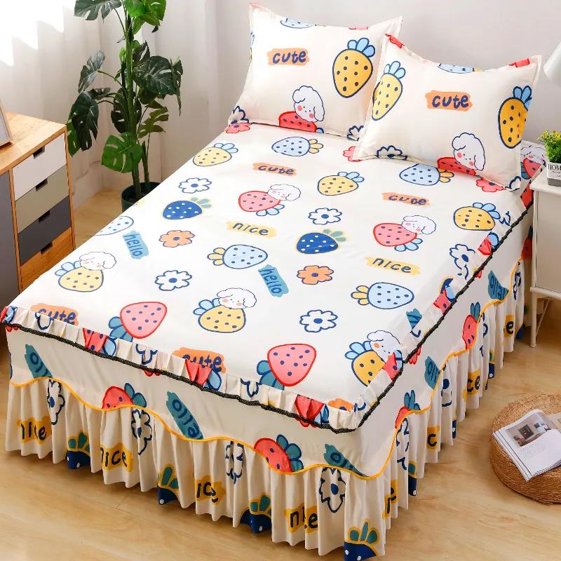 Lace Edge Princess Wind Mattress Cover Lace Mattress Protector Non-slip Elastic Double Mattress Cover