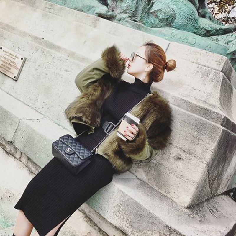 Autumn and Winter Women's Self-cultivation Solid Color Base Skirt Long-sleeved Sweater Bag Hip Skirt with A Mid-length Slim Knitted Dress