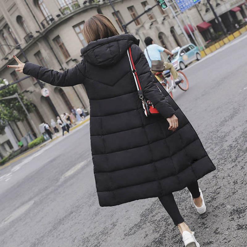 Women's Winter Cotton-padded Jacket Long Section Over The Knee Thick Slim-fitting Warm Cotton-padded Jacket