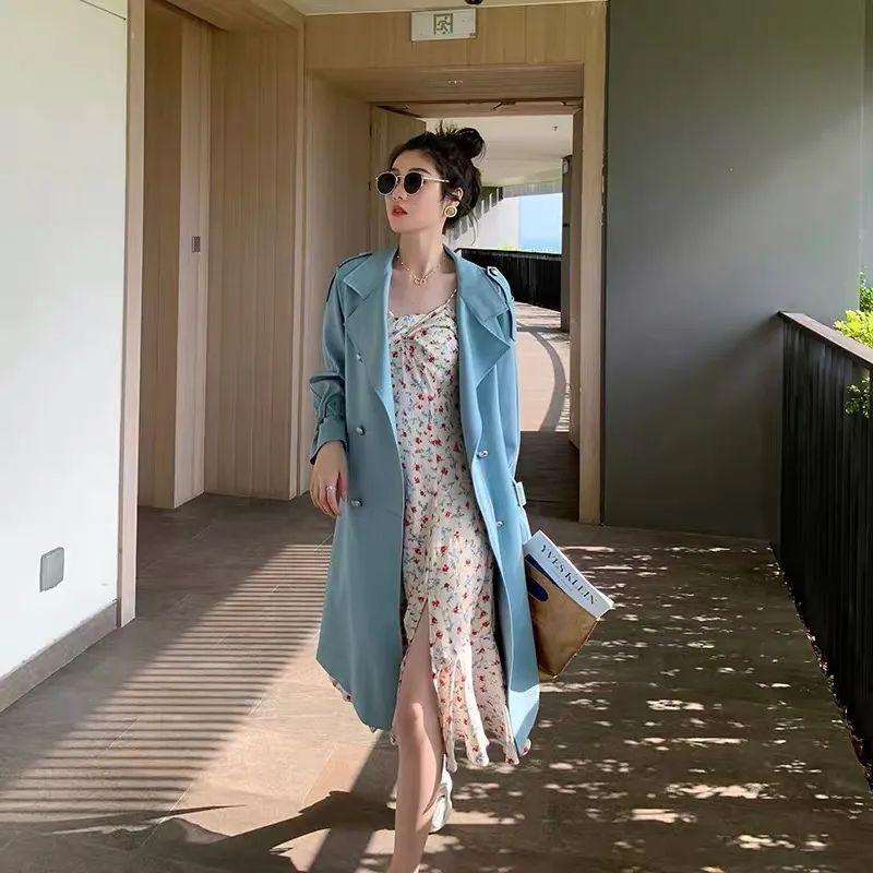 Floral Pearl Sling Dress Summer Mid-length Split Sweet First Love Dress