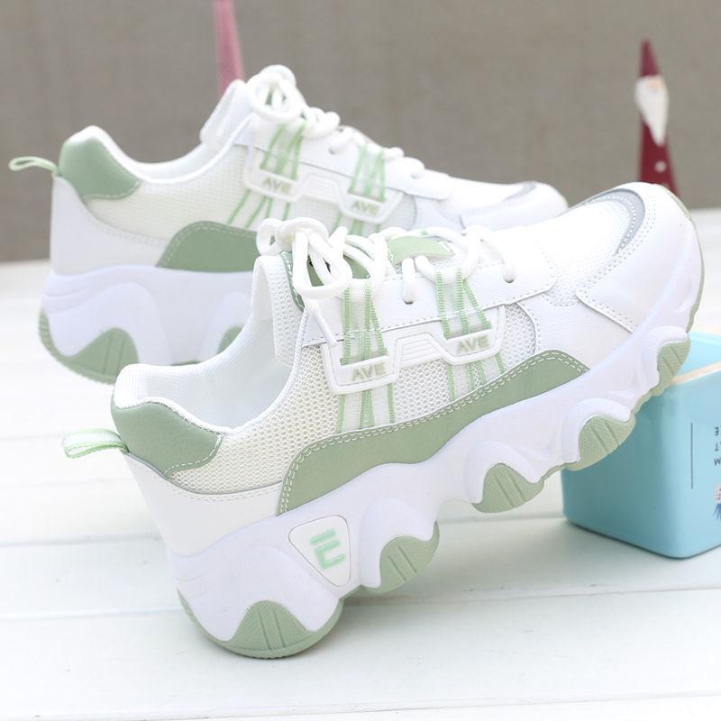 Spring Women's Shoes Sports Shoes Breathable Comfortable Non-slip Lightweight Korean Version The White Shoes Female Students' Running Shoes