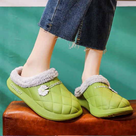 Autumn and Winter Men's and Women's Cotton Slippers Indoor Non-slip Soft-soled Shoes Warm Simple Plush Cotton Shoes