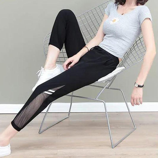 Large Size Ice Silk Harem Pants Women's Summer Models Loose and Thin Casual Sports Pants Nine-point Pants Trend