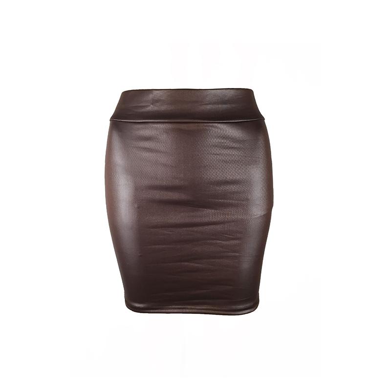 Women Sexy Black PU Leather Pencil Bodycon High Waist Mini Short Skirt