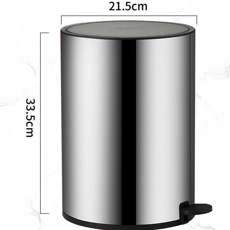 Trash Can Large Capacity Stainless Steel Foot-operated Household Kitchen Bedroom Light Luxury Style Net Red Bathroom with Lid Deodorant