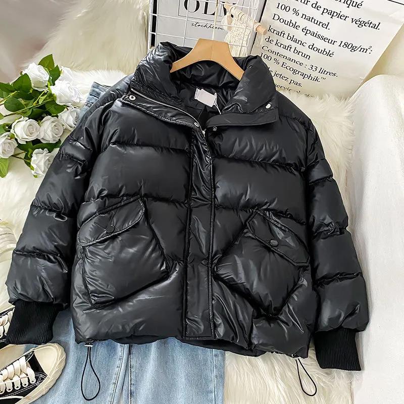 Plus Size Women's Winter Hong Kong Style Cotton Jacket Female Students Korean Cotton Jacket