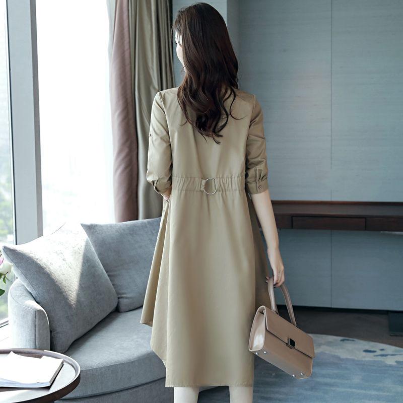 Autumn Female Coat Double Breasted Long Sleeve Jacket Loose Casual Windbreaker