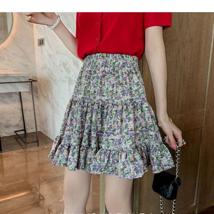 Women's Casual Bohe High Waist Floral Print Skirt A Line Short Mini Summer Beach Skirts Women Skirts