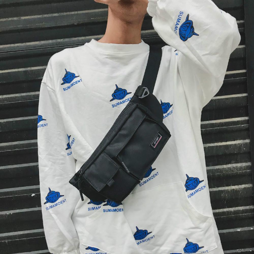 Waist Bag Men and Women Multi-function Chest Bag Messenger Bag Fitness Sports Canvas Shoulder Bag