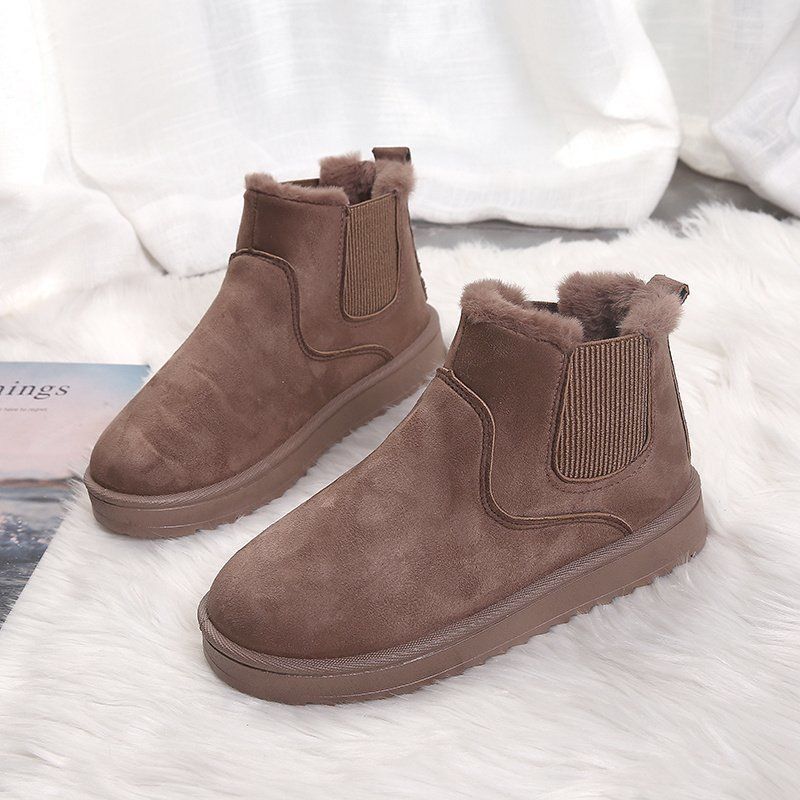 Snow Boots Women's Winter Plus Velvet Padded Short Boots Wild Non-slip Warm Short Tube Women's Cotton Shoes Snow Boots