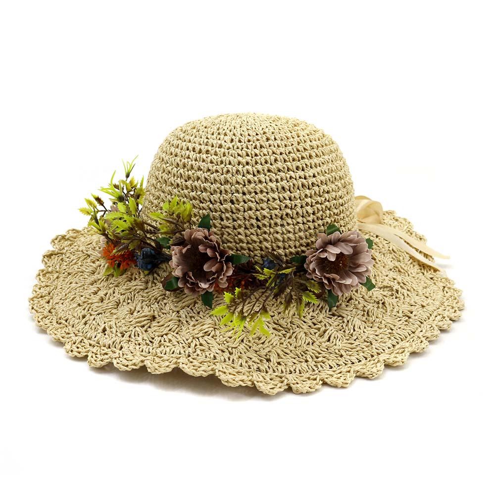 Straw Hat Floppy Women Ladies Summer Fashion Brim Beach Sun Dress Foldable Cap