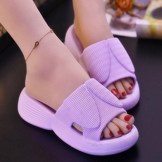 Sandals and Slippers Ladies Thick Bottom Summer Student Bathroom Slippers Non-slip Outer Wear Fashion All-match Beach Shoes
