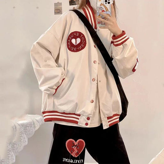 Harajuku-style Baseball Uniform Women's Spring and Autumn 2022 New Korean Version Vintage Retro American Loose Winter Coat