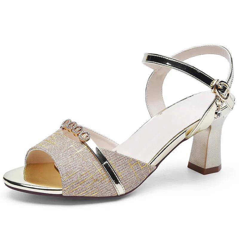 Summer Sandals Women's High Heels Chunky Heel Strap All-match Women's Sandals