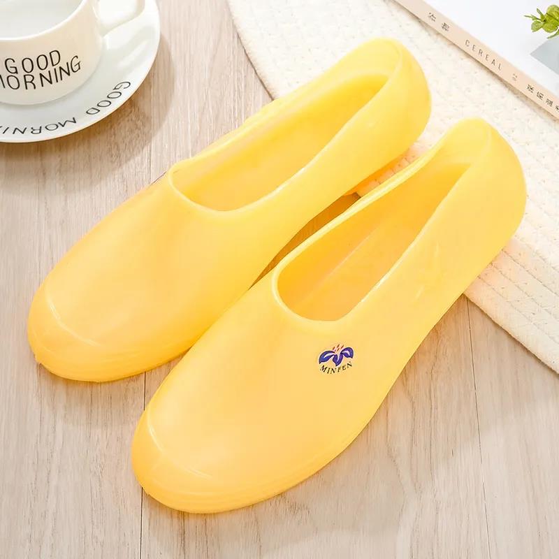 Rain Boots Female Adult Short Tube Shallow Water Shoes Summer Non-slip Kitchen Work Plastic Waterproof Low-top Wedge Jelly Rain Boots