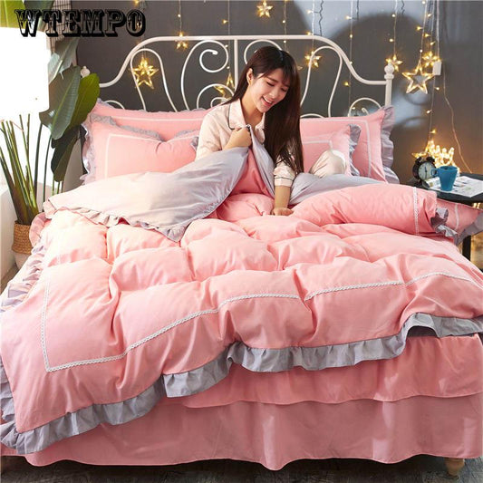 fashion Cotton Girl home Luxury bedding set soft fabric bedding