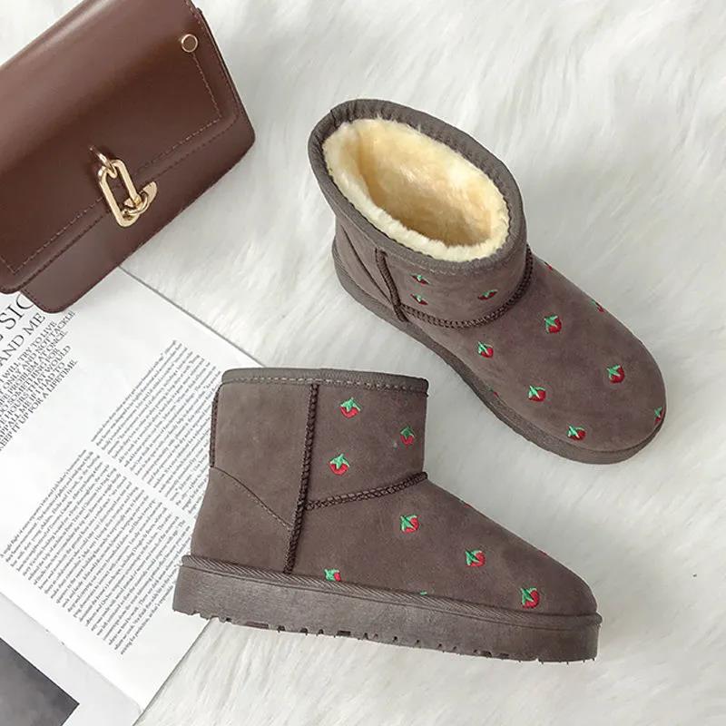 Women's Snow Boots Short Tube Snow Cotton One-step Plus Fleece Padded Short Boots