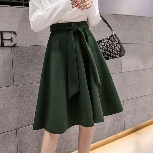 Autumn and Winter Retro National Style Short Skirt High Waist Skirt Christmas Wind Wild Bag Hip A Word Skirt