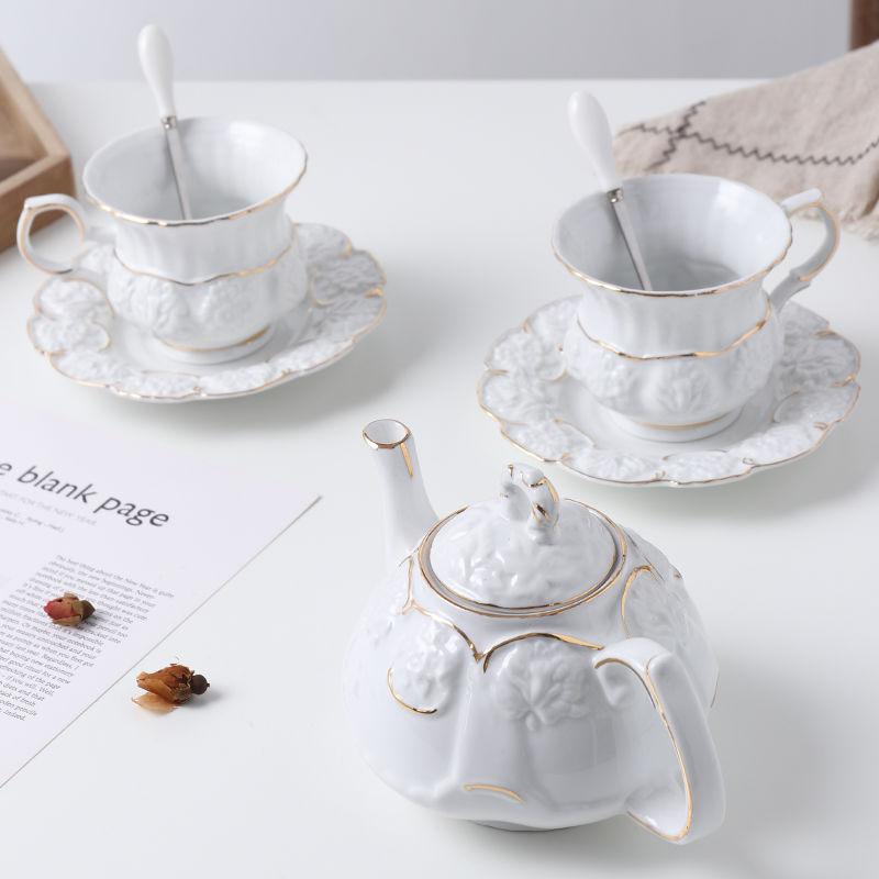 Coffee Cup Flower Teacup Set Household Small Luxury European Style British American Simple Ins Drinking Cup Nordic High-end