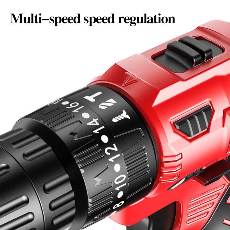 12V Luxury Household Electric Screwdriver Set Digital Display Cordless Electric Drill with Tool Box