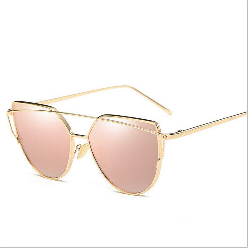 WTEMPO Double Beam Metal Cat Eye Sunglasses Women Oval Colorful Lady Sunglasses 2019 Oval Frame Vint