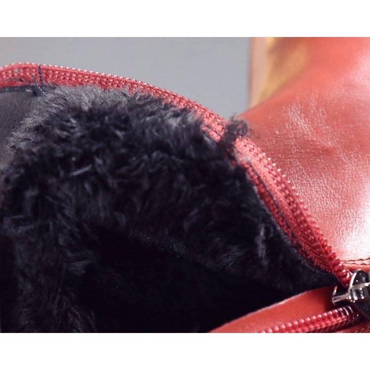 Embroidered Bee Martin Boots Comfortable Bottom Cotton Shoes Thick Heels Short Snow Ankle Boots
