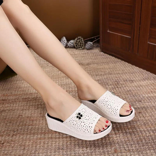 Slippers Women's Summer Outdoor Wear Thick Bottom Wedge Heel Indoor Non-slip Slippers