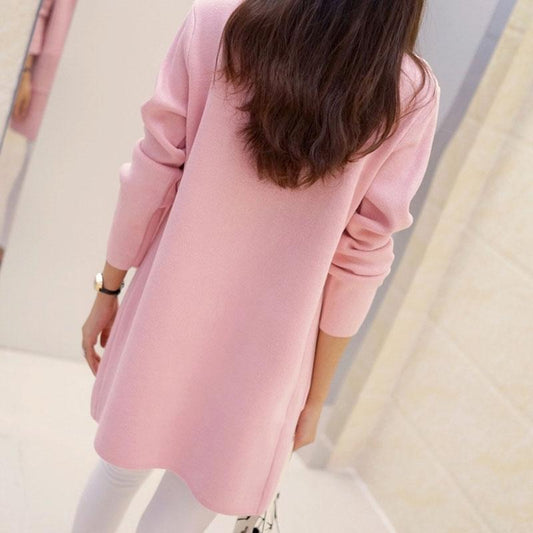 Spring and Autumn Wear Loose Sweater Mid-length Knitted Cardigan Jacket Wide V-neck Casual Women's Jacket