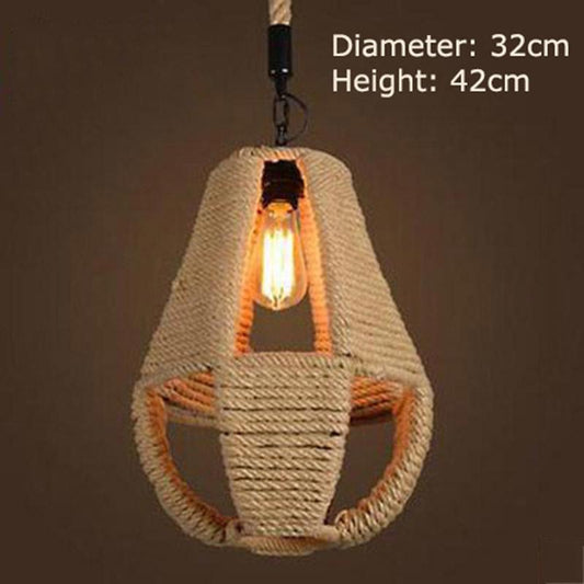 Nostalgic Retro Industrial Style Clothing Store Internet Cafe Bar Table Restaurant Shop Decorative Light Hemp Rope Chandelier