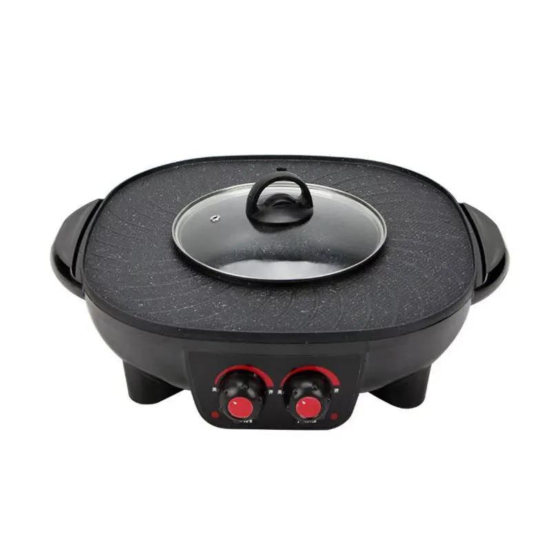 1800W Heat Pot BBC Machine Multi-purpose Small Heat Pot Fried Steak Pan Smokeless Nonstick Grill Pan for Family