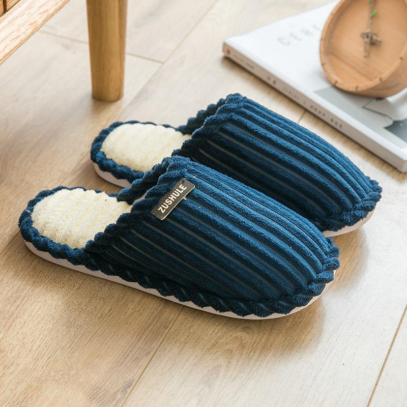 2021 New Autumn and Winter Home Cotton Slippers Non-slip Heavy-bottomed Cotton Slippers Indoor Men's Warm