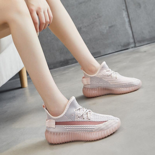 Lightweight Soft Sole Breathable Casual Sports Coconut Shoes Summer Flying Knit Sneakers Korean Wear-resistant Shoes