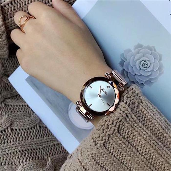 Women High Quality Business Anti-scratch Starry Sky Steel Strap Round Dial Watch Bracelet Watches