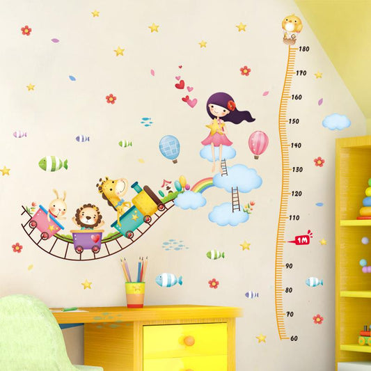 Cartoon air train height stickers children's room background decorative wall stickers