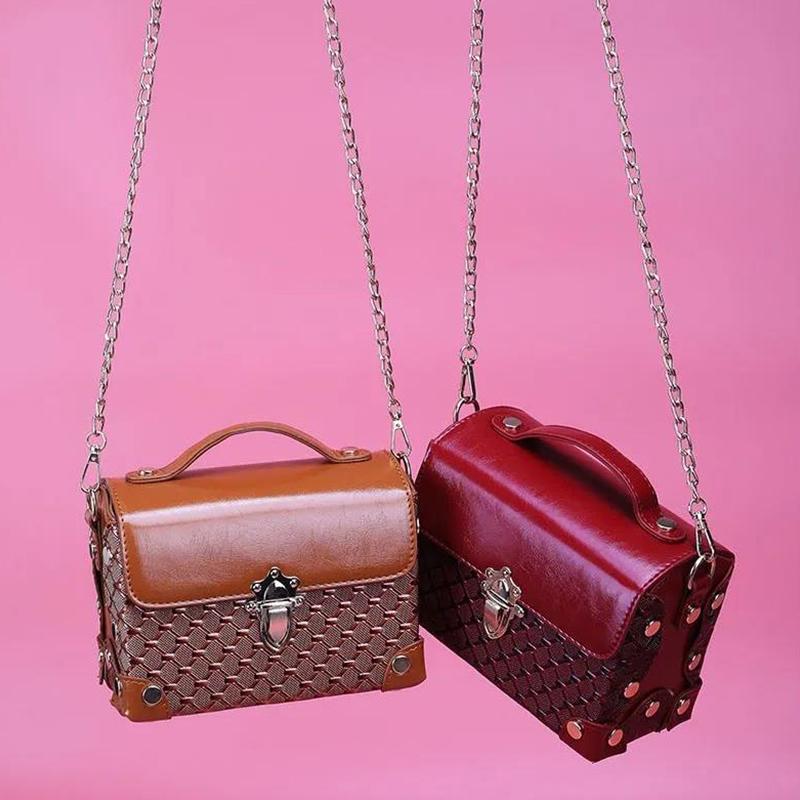 Bags Women's Fashion Korean Personality Suitcase Bag Wild One-shoulder Diagonal Shopping Shopping Small Square Bag