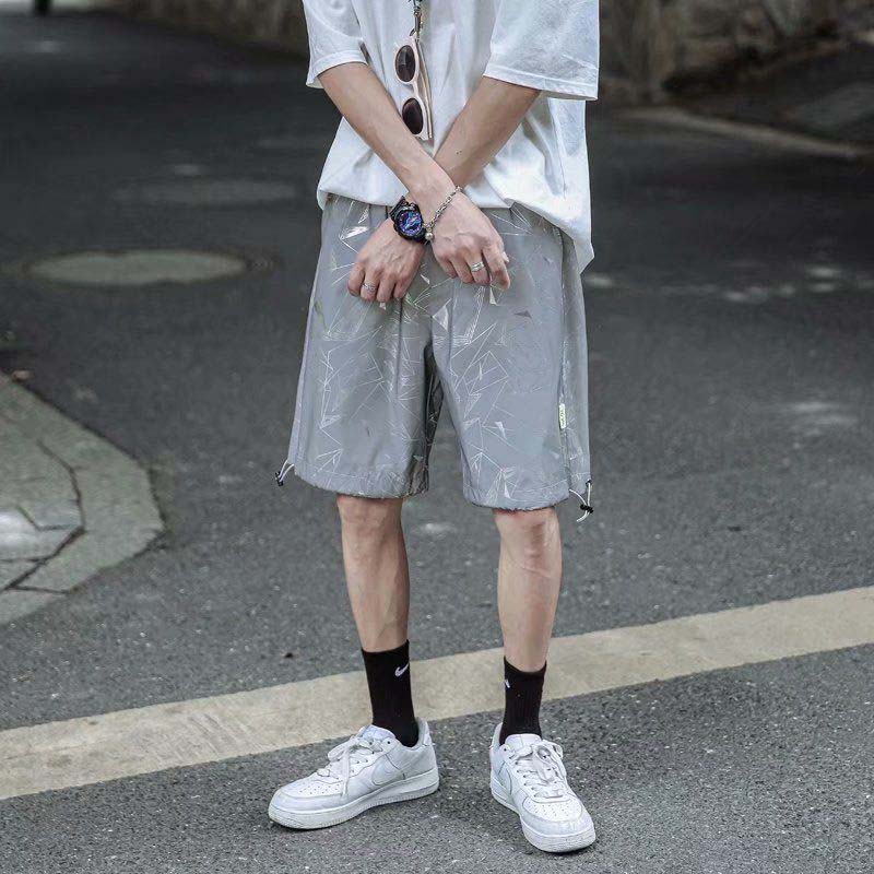 Summer Reflective Fabric Thin Shorts Men's Five-point Pants Casual Pants Loose Pants